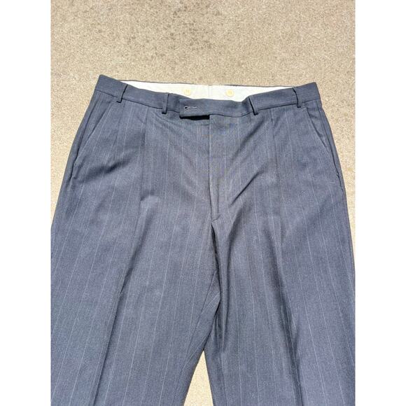 Vtg Coburne Square Suit Men Chest 46 Pinstripe Wool Two Button Jacket Trousers - Picture 11 of 12